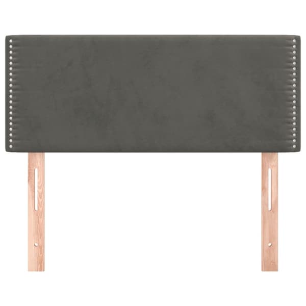 sengegavl 80x5x78/88 cm fløjl mørkegrå