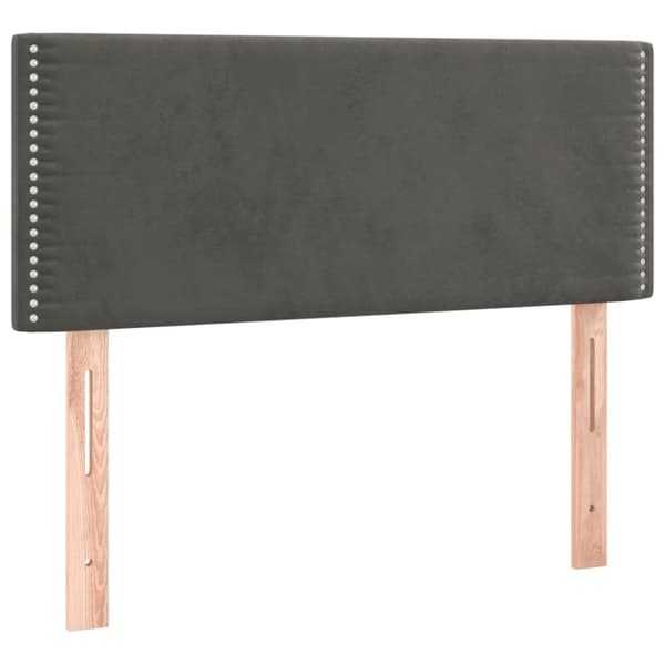 sengegavl 80x5x78/88 cm fløjl mørkegrå