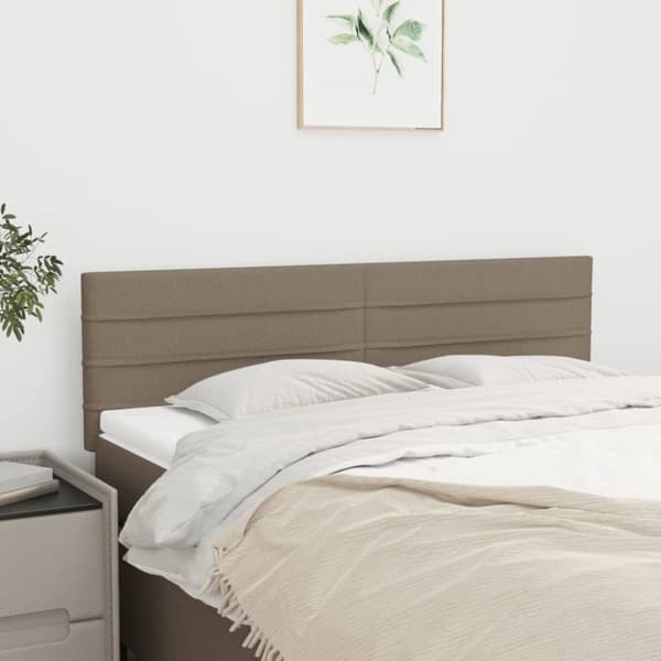 Sängyn päädyt, 2 kpl, taupe, 72x5x78/88 cm, kangas