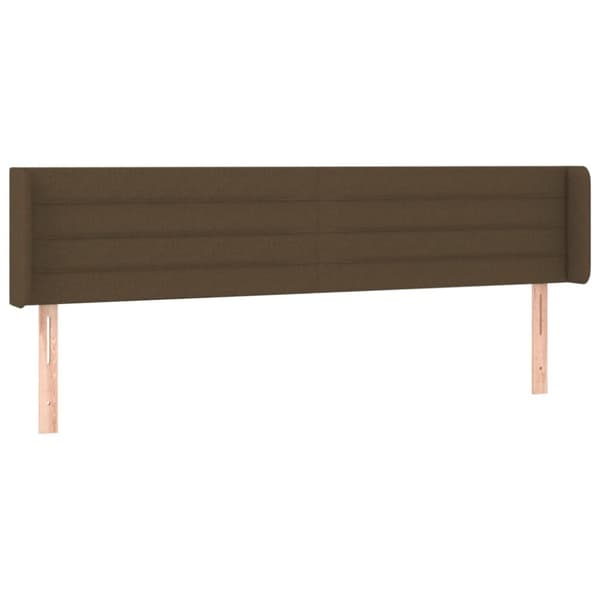 sengegavl med LED-lys 163x16x78/88 cm stof mørkebrun