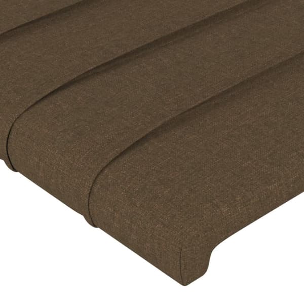 sengegavl med LED-lys 163x16x78/88 cm stof mørkebrun