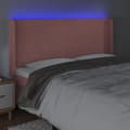 Pikkukuva 4 / 7: Sänggavel LED rosa 203x16x118/128 cm sammet