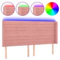 Pikkukuva 2 / 7: Sänggavel LED rosa 203x16x118/128 cm sammet