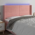 Pikkukuva 1 / 7: Sänggavel LED rosa 203x16x118/128 cm sammet