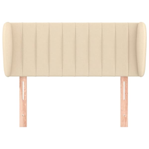 sengegavl med kanter 83x23x78/88 cm stof cremefarvet
