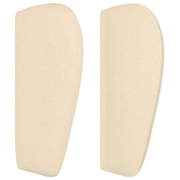 sengegavl med kanter 83x23x78/88 cm stof cremefarvet