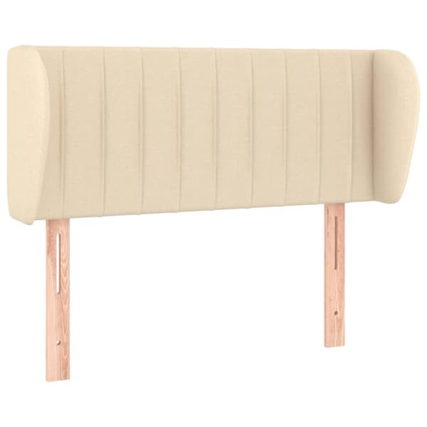 sengegavl med kanter 83x23x78/88 cm stof cremefarvet