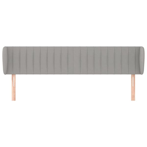 sengegavl med kanter 203x23x78/88cm stof lysegrå