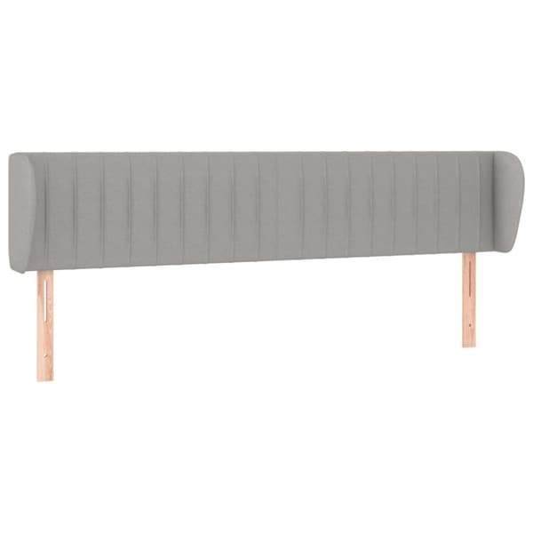 sengegavl med kanter 203x23x78/88cm stof lysegrå
