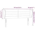 Miniatyrbillede 9 af 9: sengegavl med kanter 147x23x78/88 cm stof cremefarvet