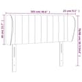 Miniatyrbillede 9 af 9: sengegavl med kanter 103x23x78/88 cm stof cremefarvet