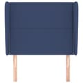 Miniatyrbillede 3 af 9: sengegavl med kanter 103x23x118/128 cm stof blå