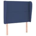 Miniatyrbillede 2 af 9: sengegavl med kanter 103x23x118/128 cm stof blå