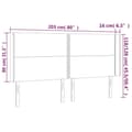 Miniatyrbillede 9 af 9: sengegavl med kanter 203x16x118/128 cm fløjl mørkeblå