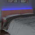 Miniatyrbillede 3 af 6: sengegavl med LED-lys 200x5x78/88 cm velour lyserød