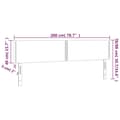 Miniatyrbillede 6 af 6: sengegavl med LED-lys 200x5x78/88 cm velour lyserød
