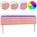 Miniatyrbillede 2 af 6: sengegavl med LED-lys 200x5x78/88 cm velour lyserød
