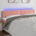 Miniatyrbillede 1 af 6: sengegavl med LED-lys 200x5x78/88 cm velour lyserød
