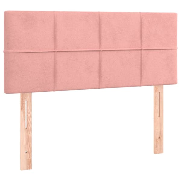 Sängyn pääty LED-valolla, pinkki, 80x5x78/88 cm, sametti