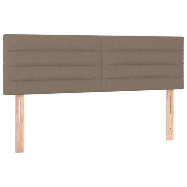Sängyn pääty LED-valolla, taupe, 144x5x78/88 cm, kangas