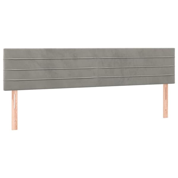 sengegavl med LED-lys 180x5x78/88 cm velour lysegrå