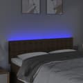 Miniatyrbillede 3 af 6: sengegavl med LED-lys 144x5x78/88 cm stof mørkebrun