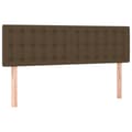 Miniatyrbillede 4 af 6: sengegavl med LED-lys 144x5x78/88 cm stof mørkebrun