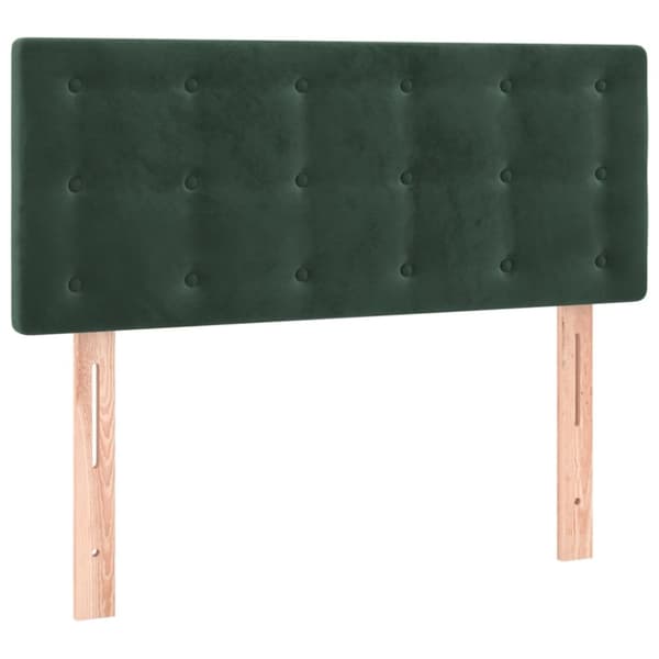 Sängyn pääty LED-valolla, tummanvihreä, 80x5x78/88 cm, sametti