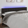 Miniatyrbillede 3 af 6: sengegavl med LED-lys 200x5x78/88 cm stof sort