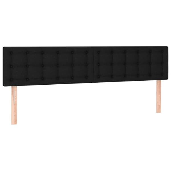 sengegavl med LED-lys 200x5x78/88 cm stof sort