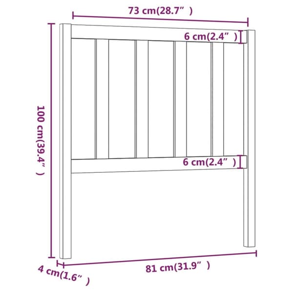 sengegærde 81x4x100 cm massivt fyrretræ grå