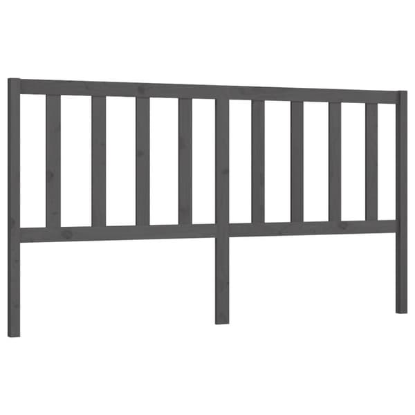 sengegærde 186x4x100 cm massivt fyrretræ grå