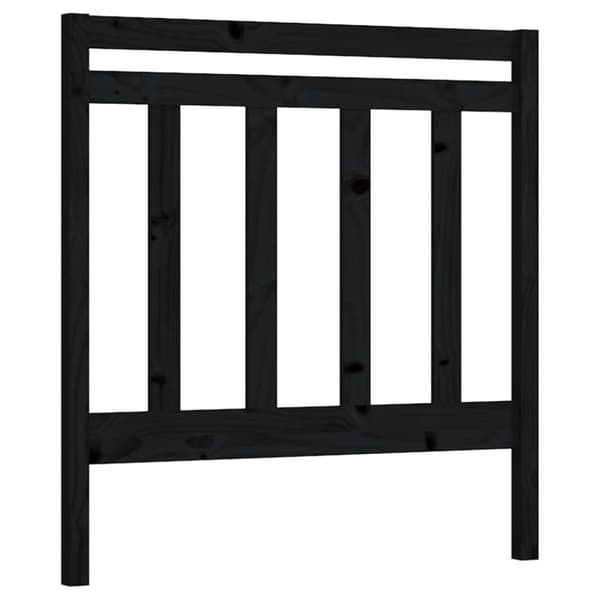 sengegærde 81x4x100 cm massivt fyrretræ sort