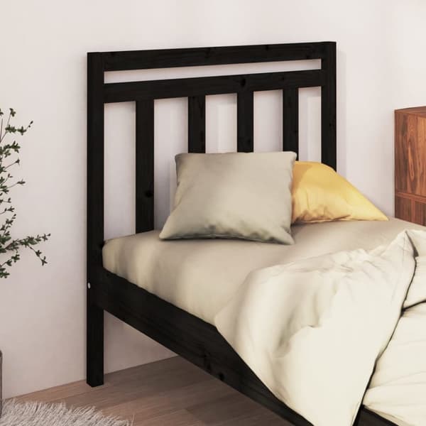 sengegærde 81x4x100 cm massivt fyrretræ sort