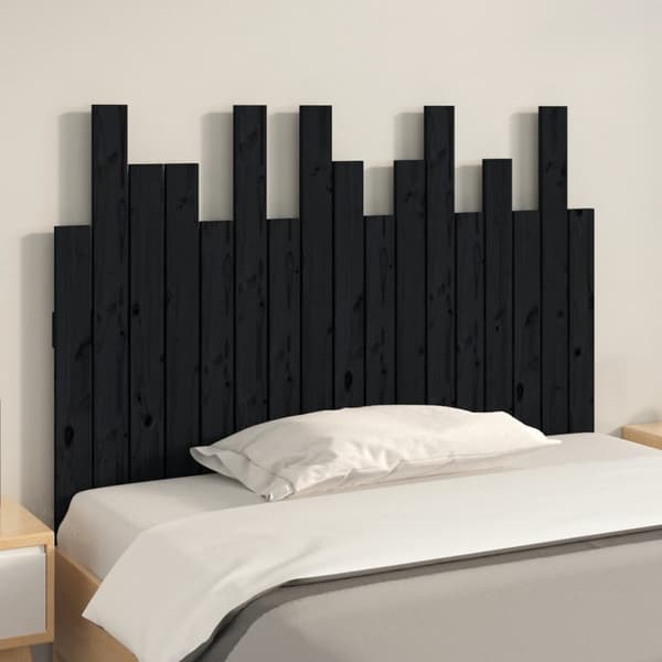 sengegavl 108x3x80 cm massivt fyrretræ sort