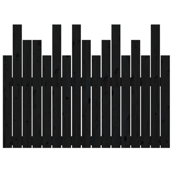 sengegavl 108x3x80 cm massivt fyrretræ sort