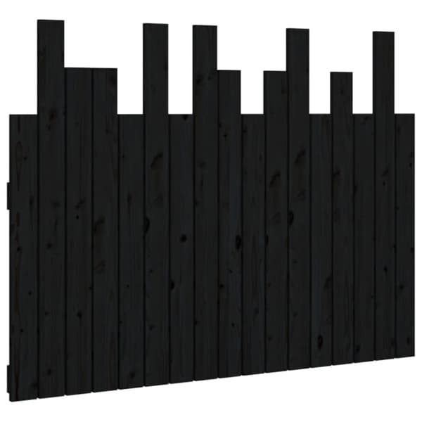 sengegavl 108x3x80 cm massivt fyrretræ sort