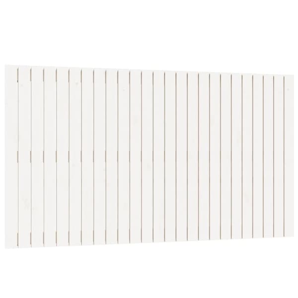 Sängynpääty seinälle valkoinen 159,5x3x90 cm täysi mänty