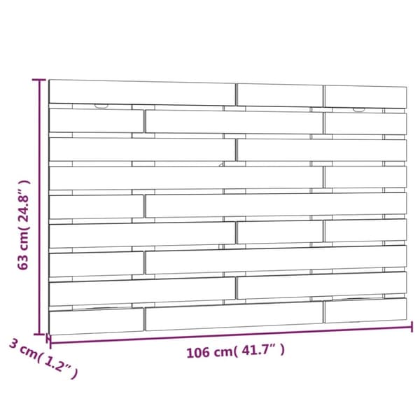 sengegavl 106x3x63 cm massivt fyrretræ gyldenbrun