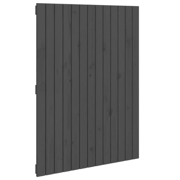 sengegavl 82,5x3x110 cm massivt fyrretræ grå