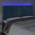 Pikkukuva 3 / 6: Sänggavel LED mörkblå 180x5x118/128 cm sammet