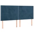 Pikkukuva 4 / 6: Sänggavel LED mörkblå 180x5x118/128 cm sammet