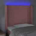 Miniatyrbillede 4 af 6: sengegavl med LED-lys 103x16x118/128 cm fløjl lyserød