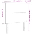 Miniatyrbillede 6 af 6: sengegavl med LED-lys 103x16x118/128 cm fløjl lyserød