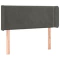 Miniatyrbillede 2 af 9: sengegavl med kanter 83x16x78/88 cm fløjl mørkegrå