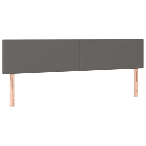 Sängyn pääty LED-valolla, harmaa, 180x5x78/88 cm, keinonahkaa
