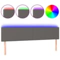 Pikkukuva 2 / 6: Sängyn pääty LED-valolla, harmaa, 180x5x78/88 cm, keinonahkaa