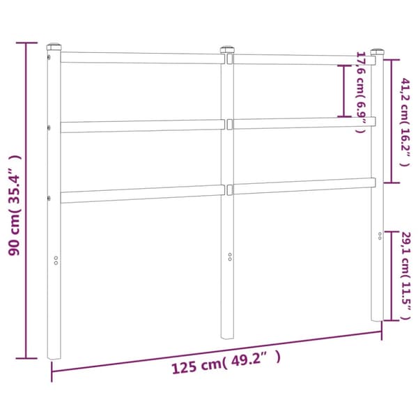 sengegavl 120 cm metal hvid