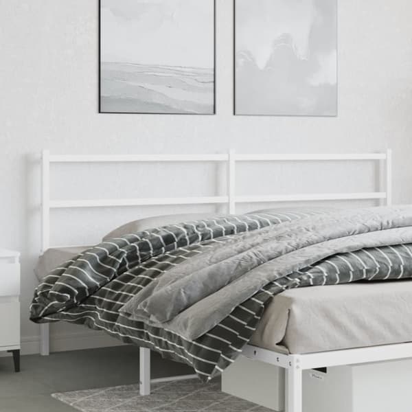 sengegavl 193 cm metal hvid