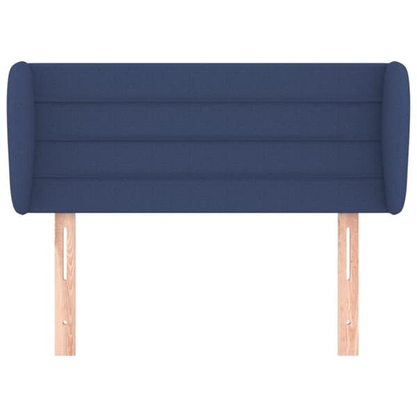 Sänggavel med kanter blå 83x23x78/88 cm tyg
